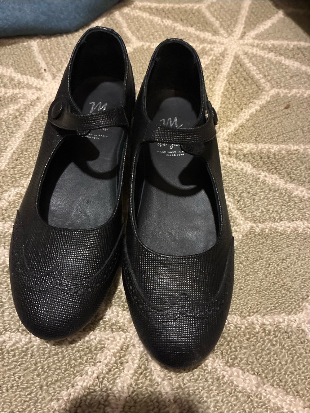 Black Mary Jane Flats with Comfort Strap